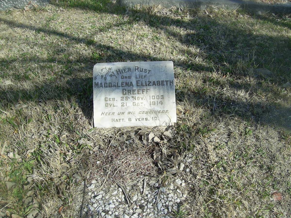 GREEFF Magdalena Elizabeth 1903-1914