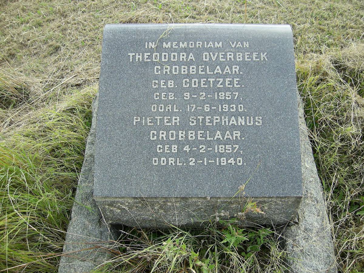 GROBBELAAR Pieter Stephanus 1857-1940 &amp; Theodora Overbeek COETZEE 1857-1930