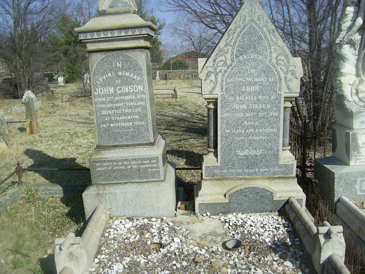 GIBSON John 1830-1905 &amp; Annie 1836-
