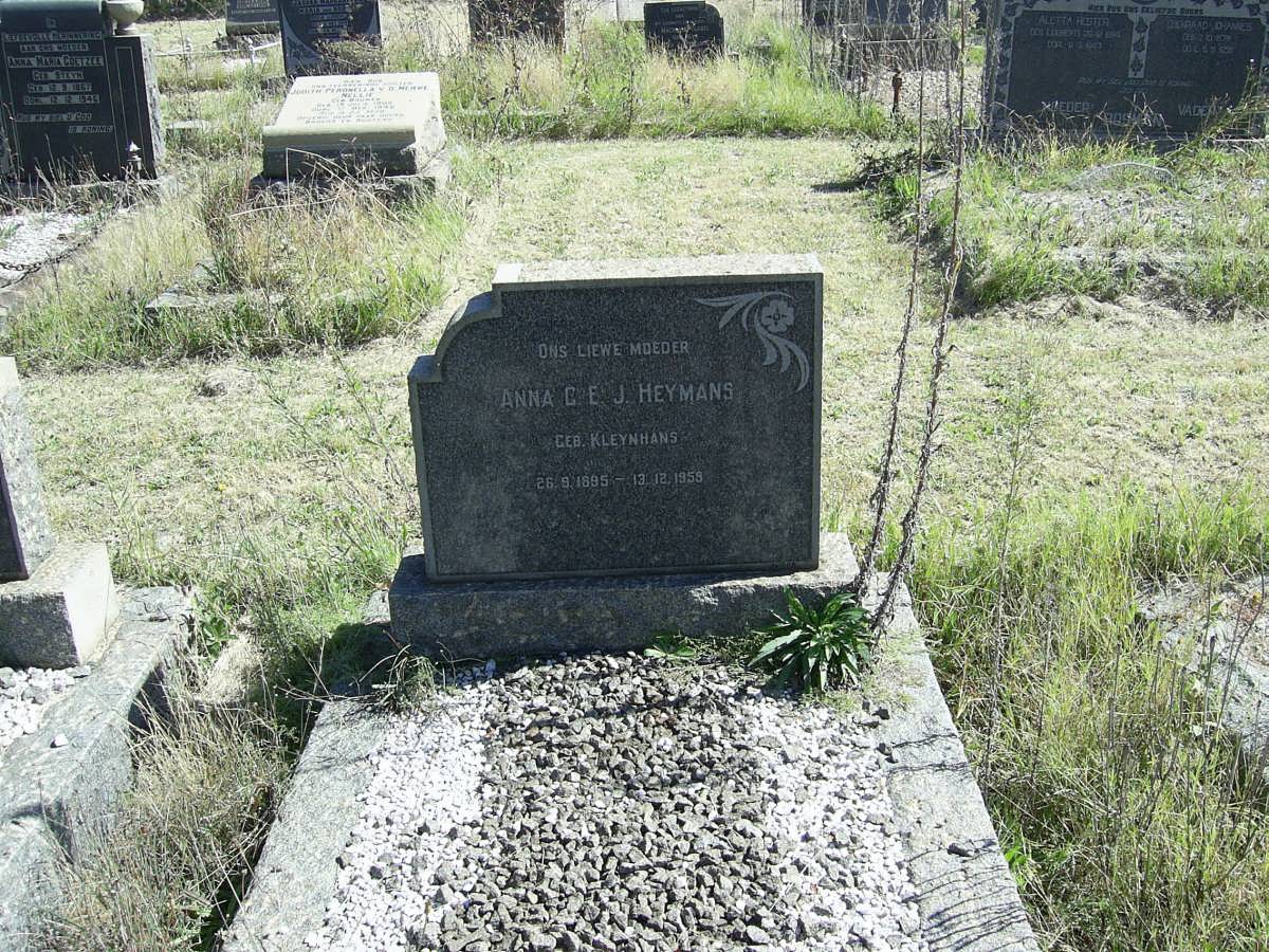 HEYMANS Anna G.E.J. nee KLEYNHANS 1895-1959