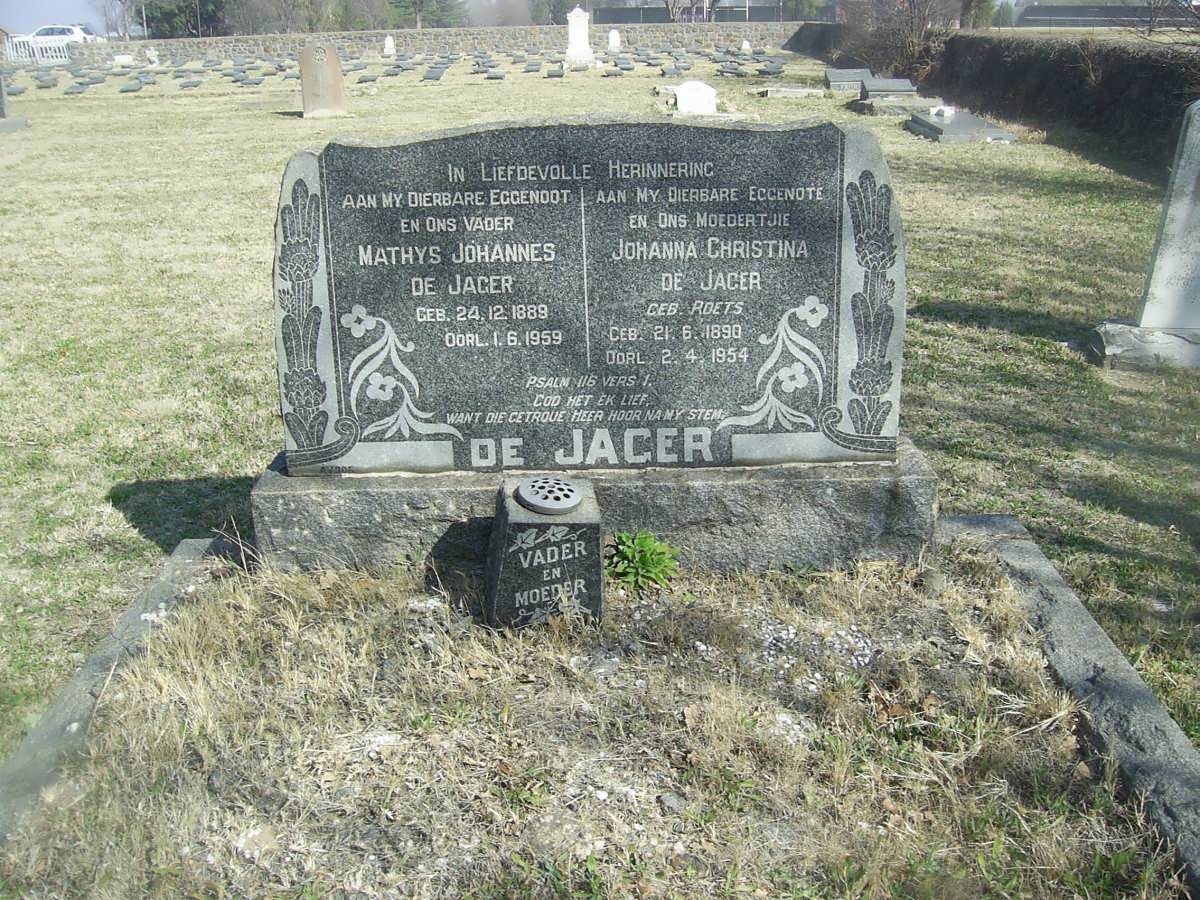 JAGER Mathys Johannes, de 1889-1959 &amp; Johanna Christina ROETS 1890-1954