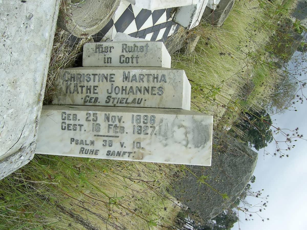 JOHANNES Christine Martha Käthe nee STIELAU 1896-1927