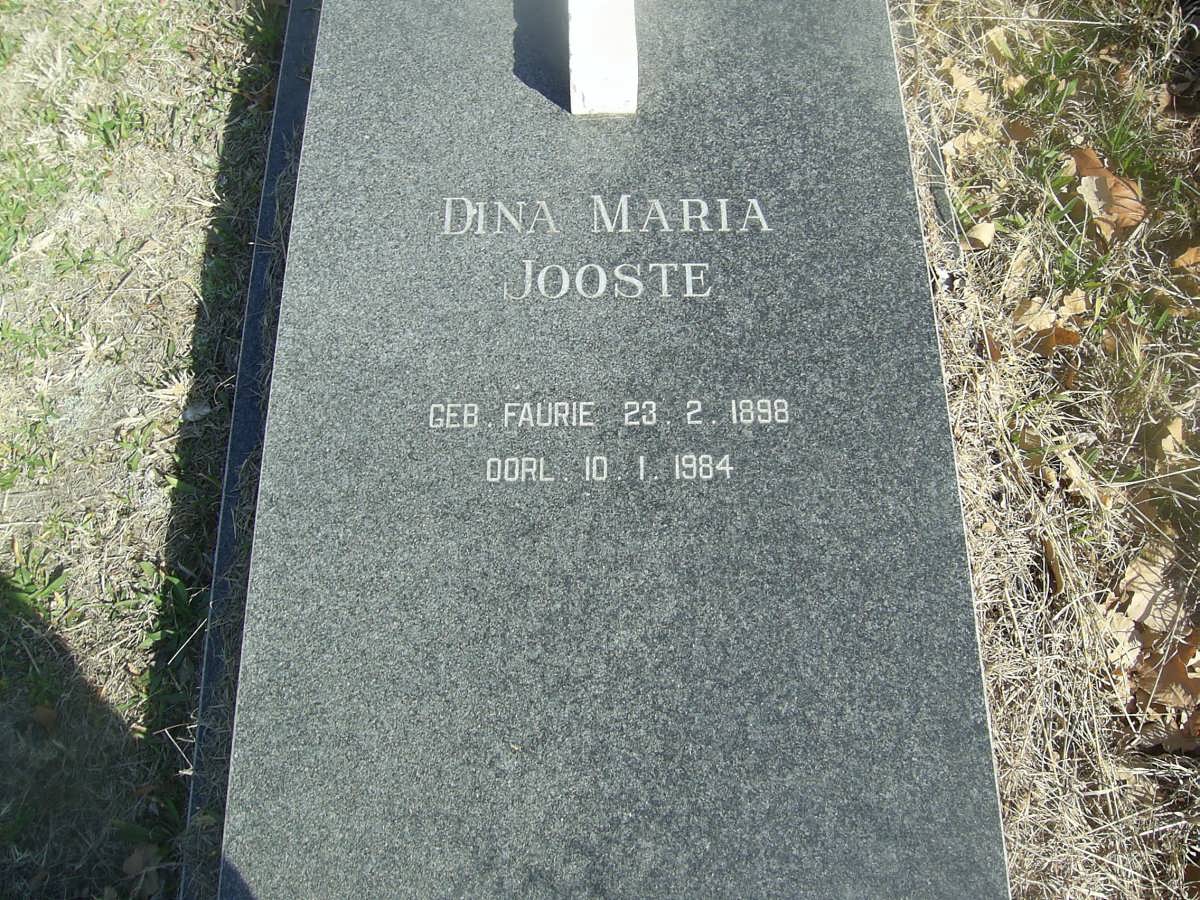 JOOSTE Dina Maria nee FAURIE 1898-1984