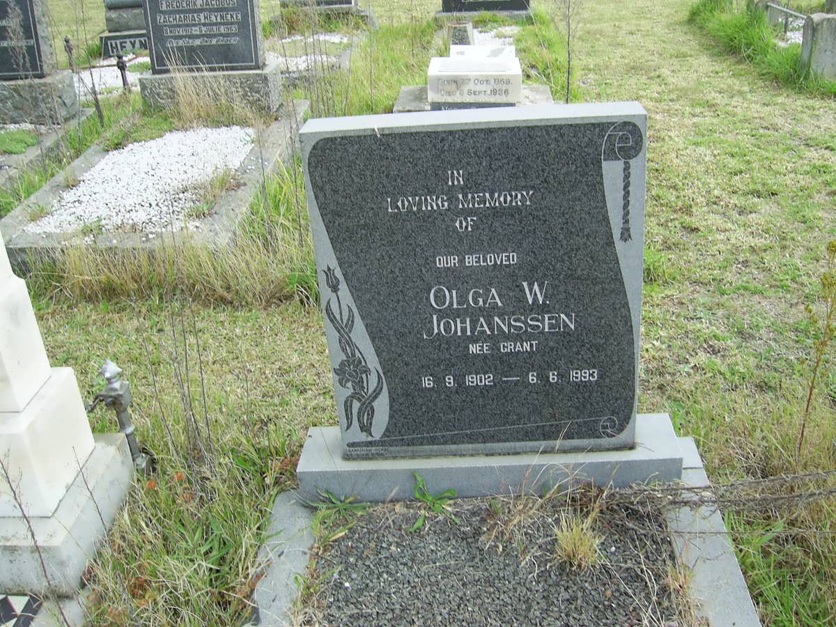 JOHANSSEN Olga W. nee GRANT 1902-1993