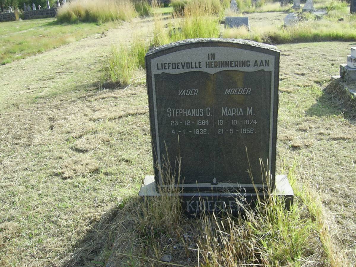 KRIEGLER Stephanus C. 1884-1932 &amp; Maria M. 1874-1958