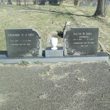 KRIEL Frederck H. J. 1907-1992 &amp; Aletta M. VERMAAK 1907-1978
