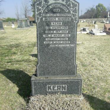 KERN Jacobus Hendrik nee WEHMEYER 1896-1926