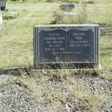 KOEN William 1862-1947 &amp; Aletta Francina NAUDE 1870-1958