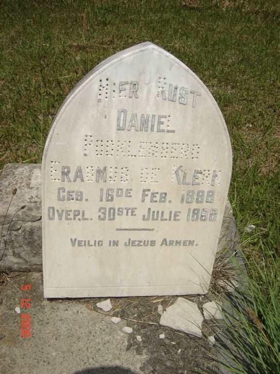 KLERK Daniel Pocklenberg Erasmus, de 1898-1898