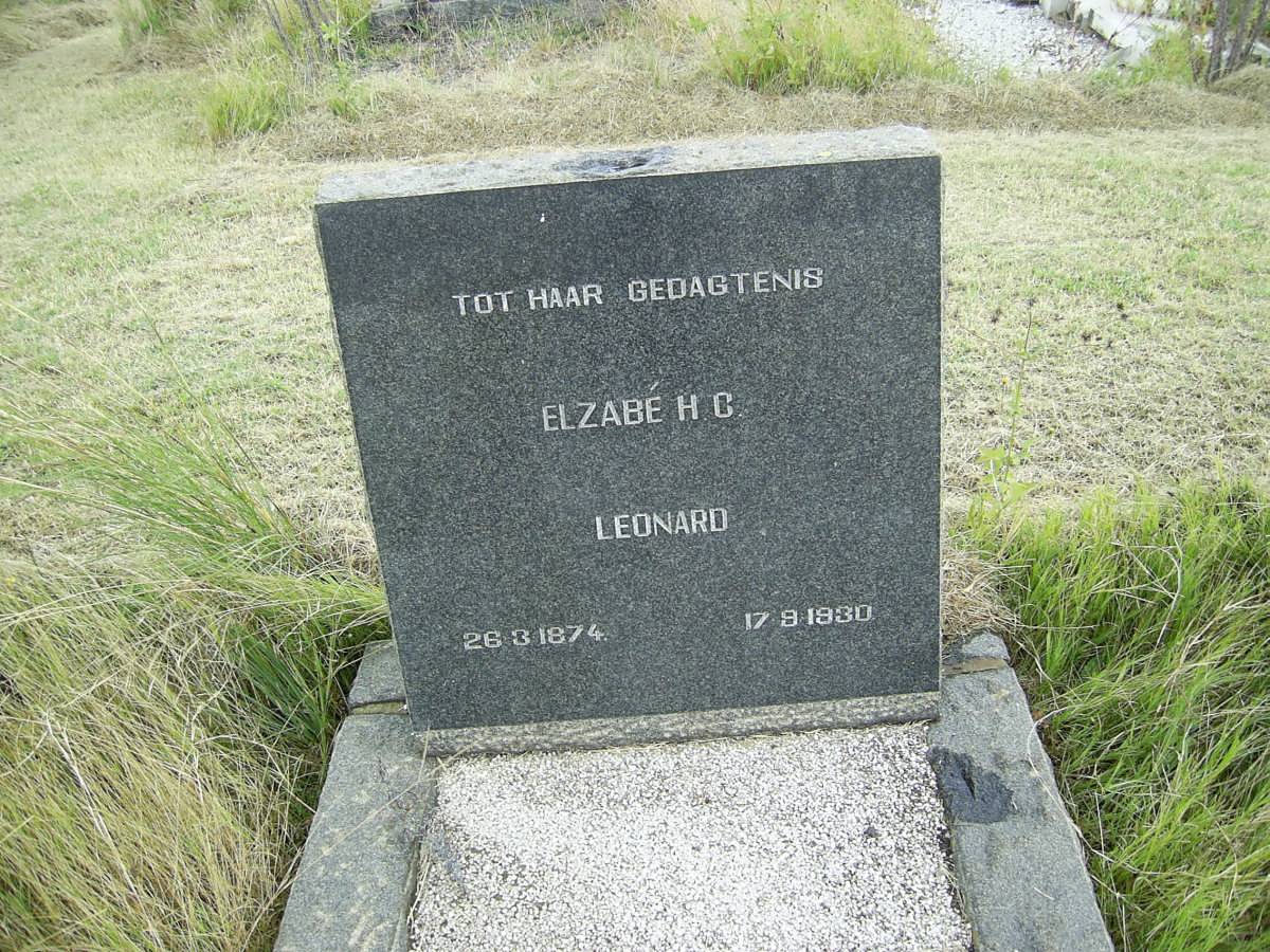 LEONARD Elzabé H.C. 1874-1930
