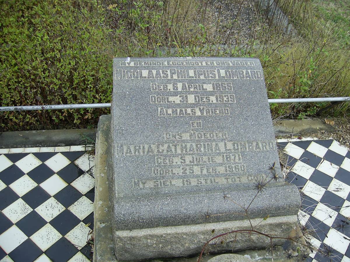 LOMBARD Nicolaas Philipus 1865-1939 &amp; Maria Catharina 187?-1960