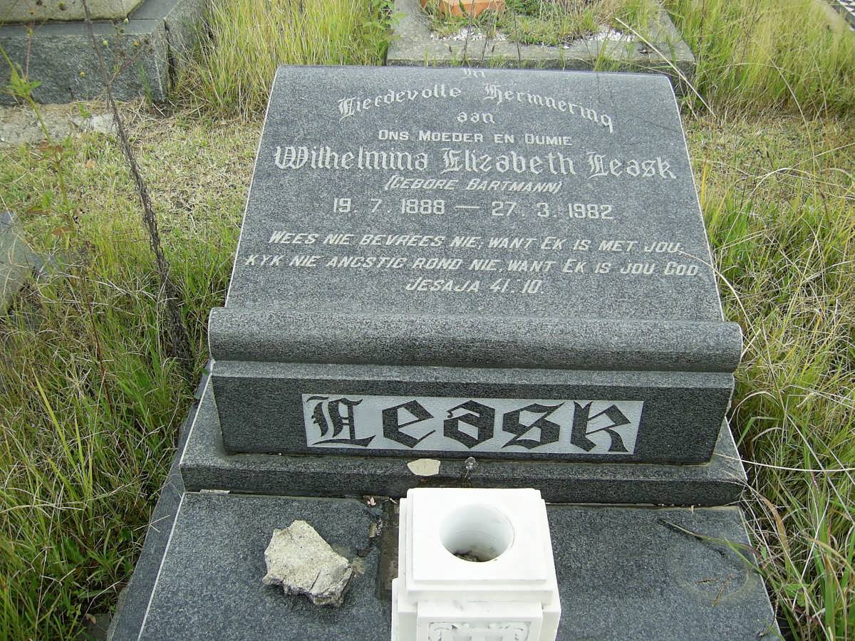 LEASK Wilhelmina Elizabeth nee BARTMANN 1888-1982