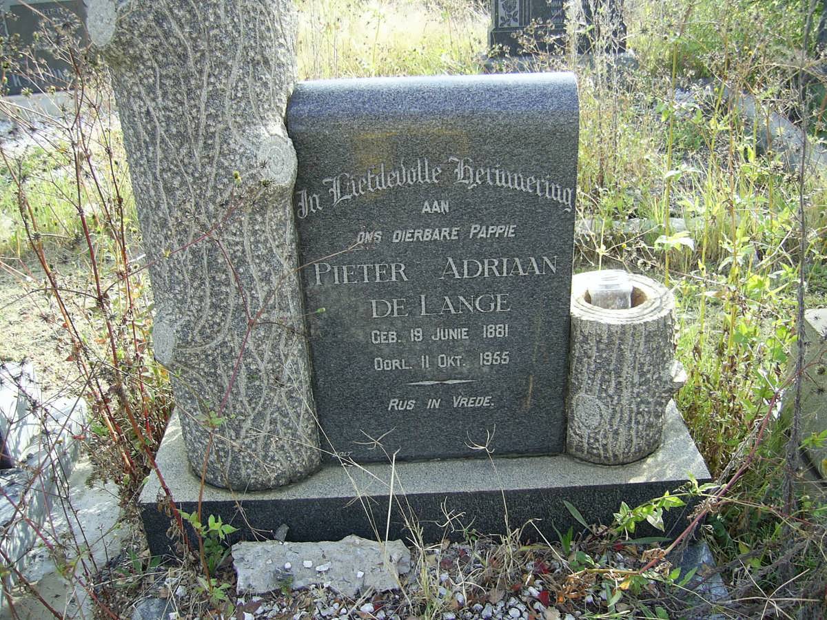 LANGE Pieter Adriaan, de 1881-1955