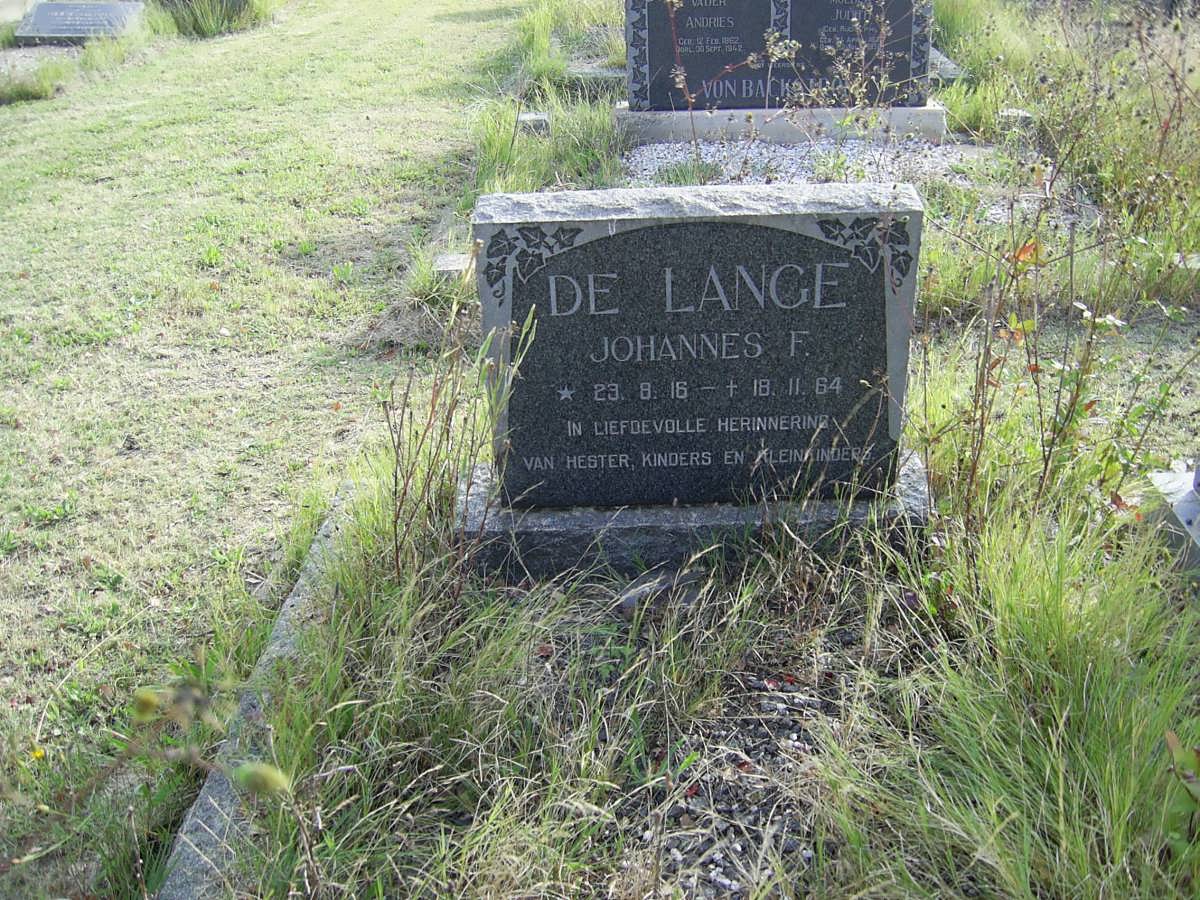 LANGE Johannes F., de 1916-1964