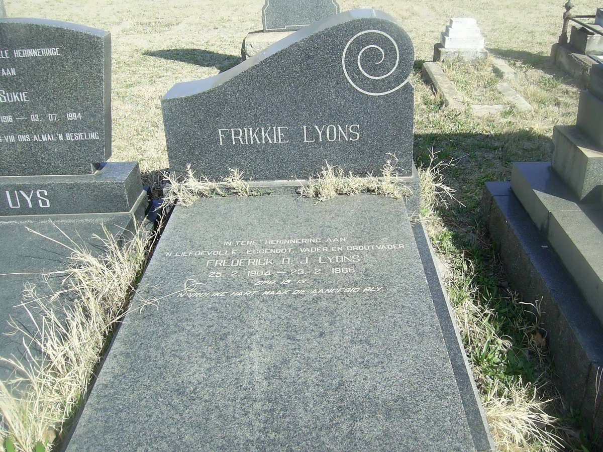 LYONS Frederick D.J. 1884-1968