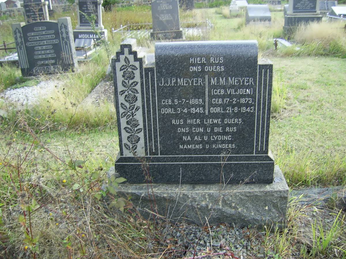 MEYER J.J.P. 1869-1945 &amp; M.M. VILJOEN 1873-1943