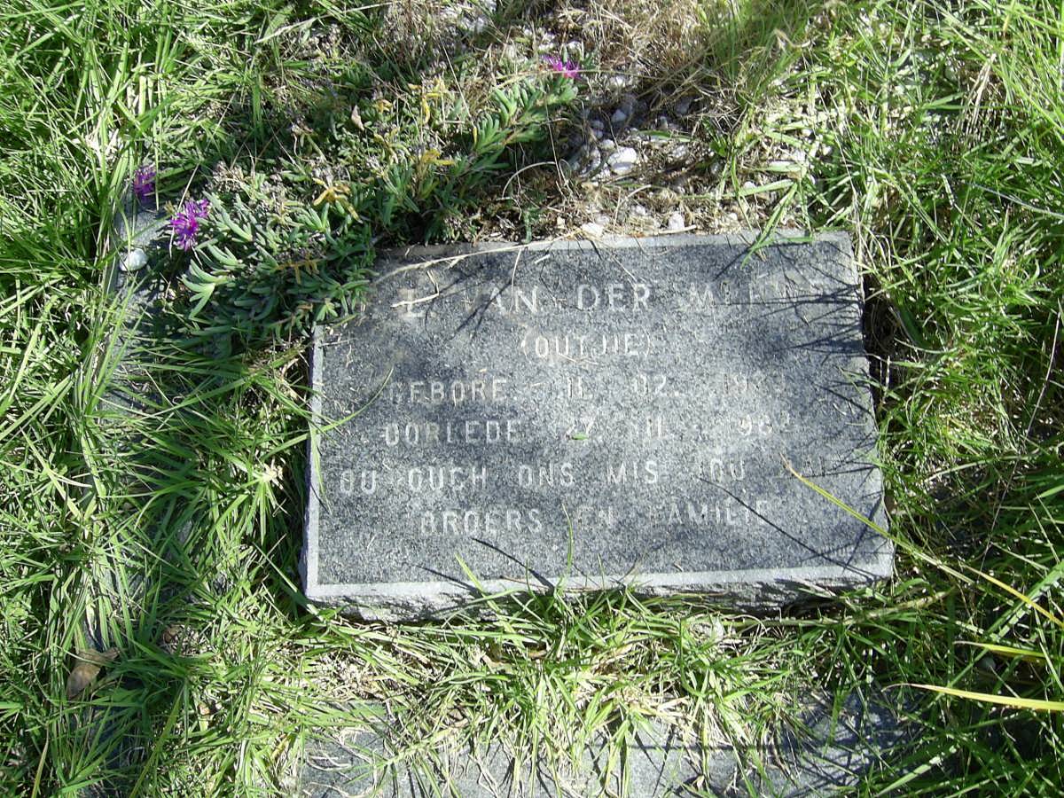 MERWE, L. van der 1923-19?8