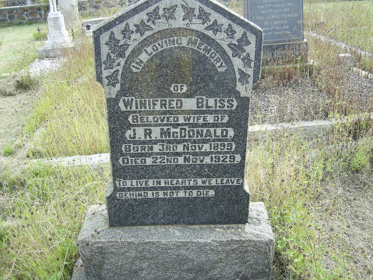 McDONALD Winifred Bliss 1899-1929
