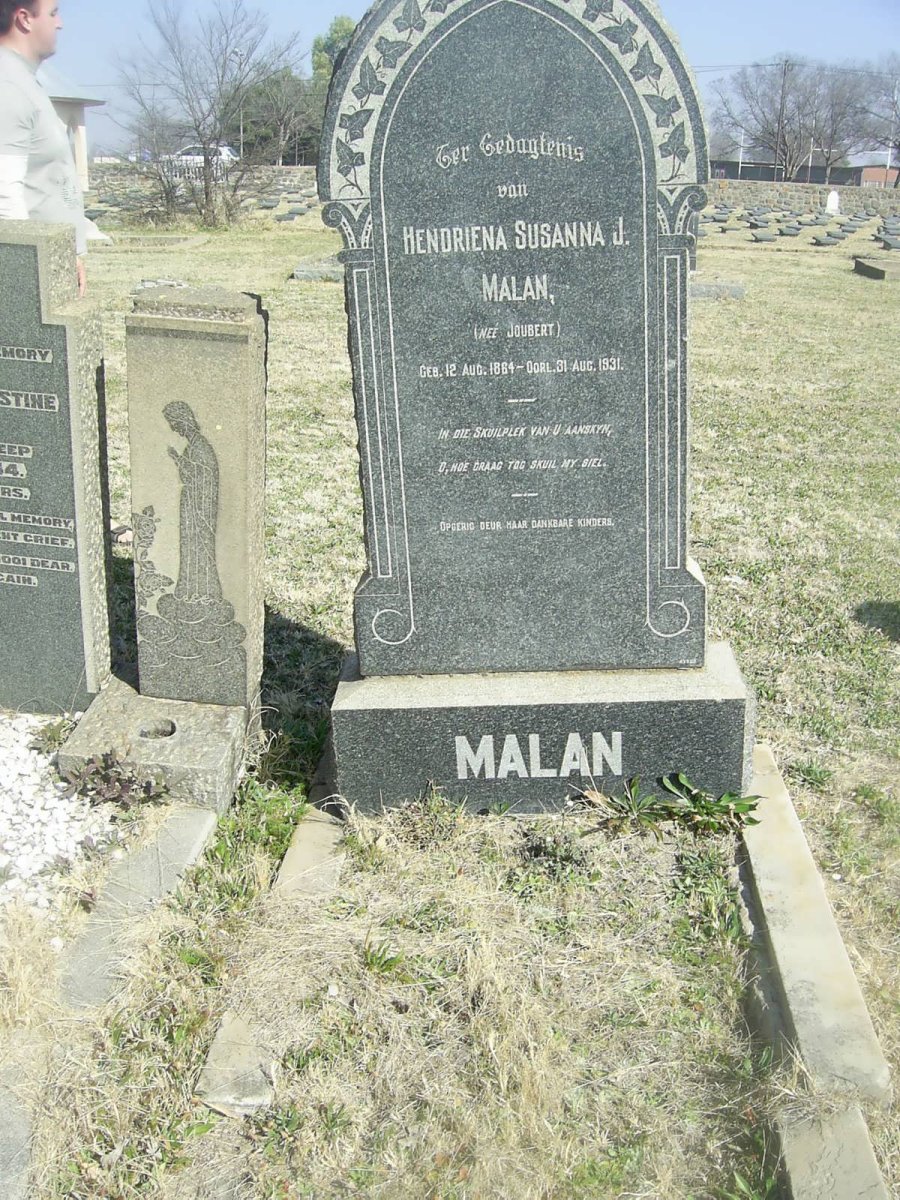 MALAN Hendrina Susanna J. nee JOUBERT 1864-1931