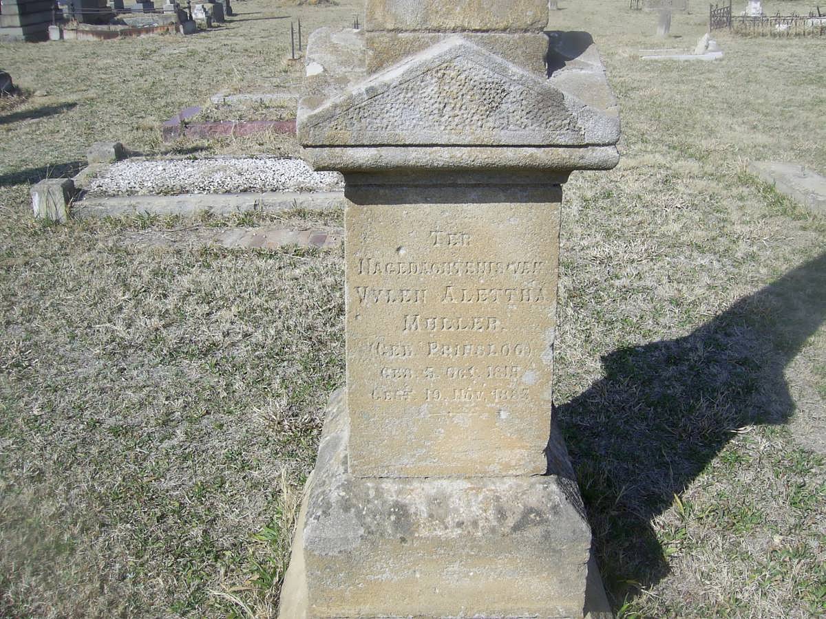 MULLER Alettha nee PRINSLOO 1815-1885