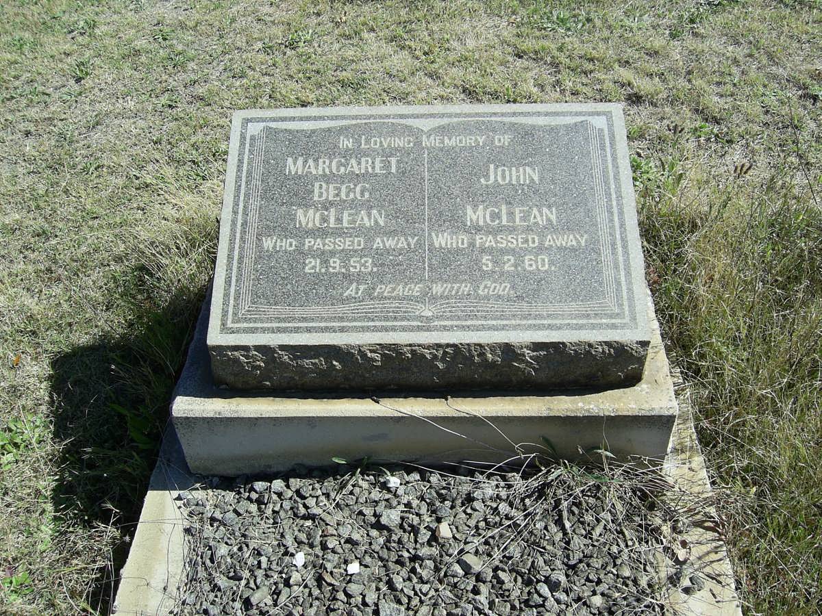 McLEAN John -1960 &amp; Margaret BEGG -1953