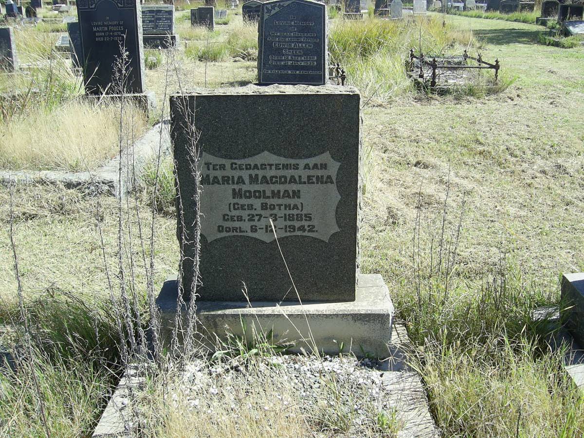 MOOLMAN Maria Magdalena nee BOTHA 1885-1942
