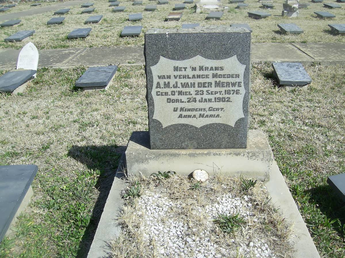 MERWE A.M.J., van der nee O’NEIL 1876-1902