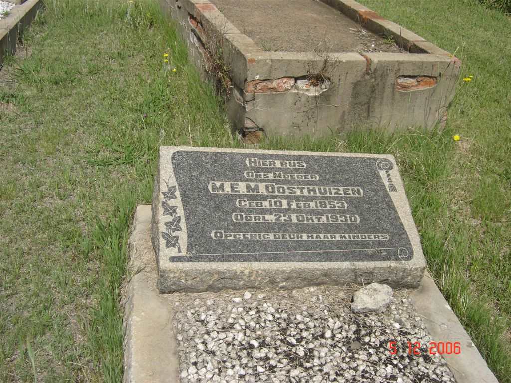 OOSTHUIZEN M.E.M. 1853-1930