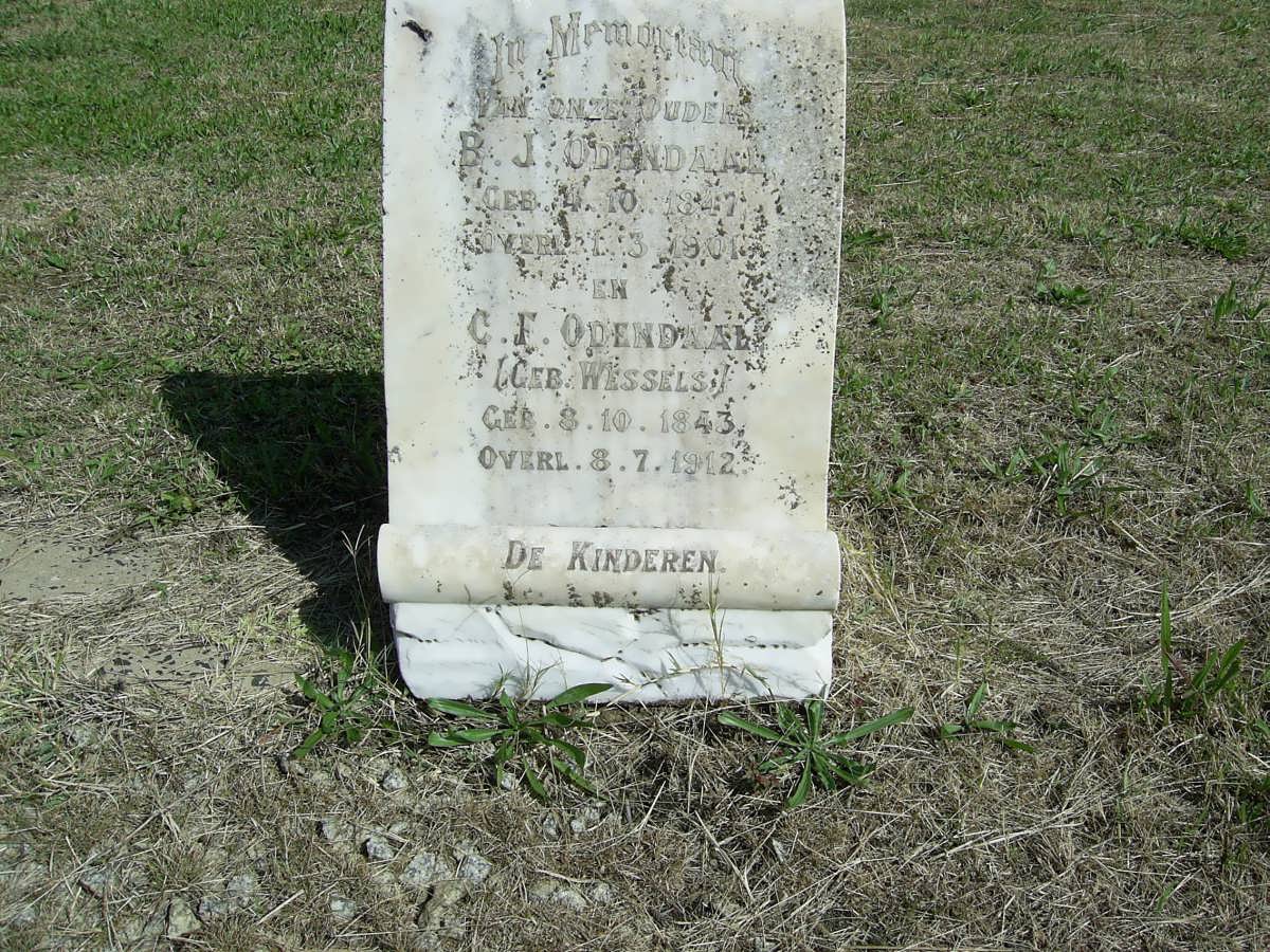 ODENDAAL B.J. 1847-1901 &amp; C.F. WESSELS 1843-1912