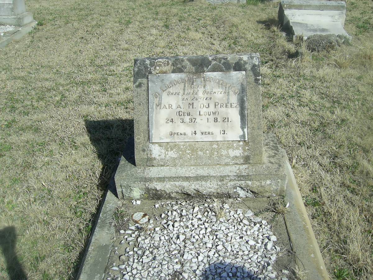 PREEZ Maria M. du nee LOUW 1897-1921