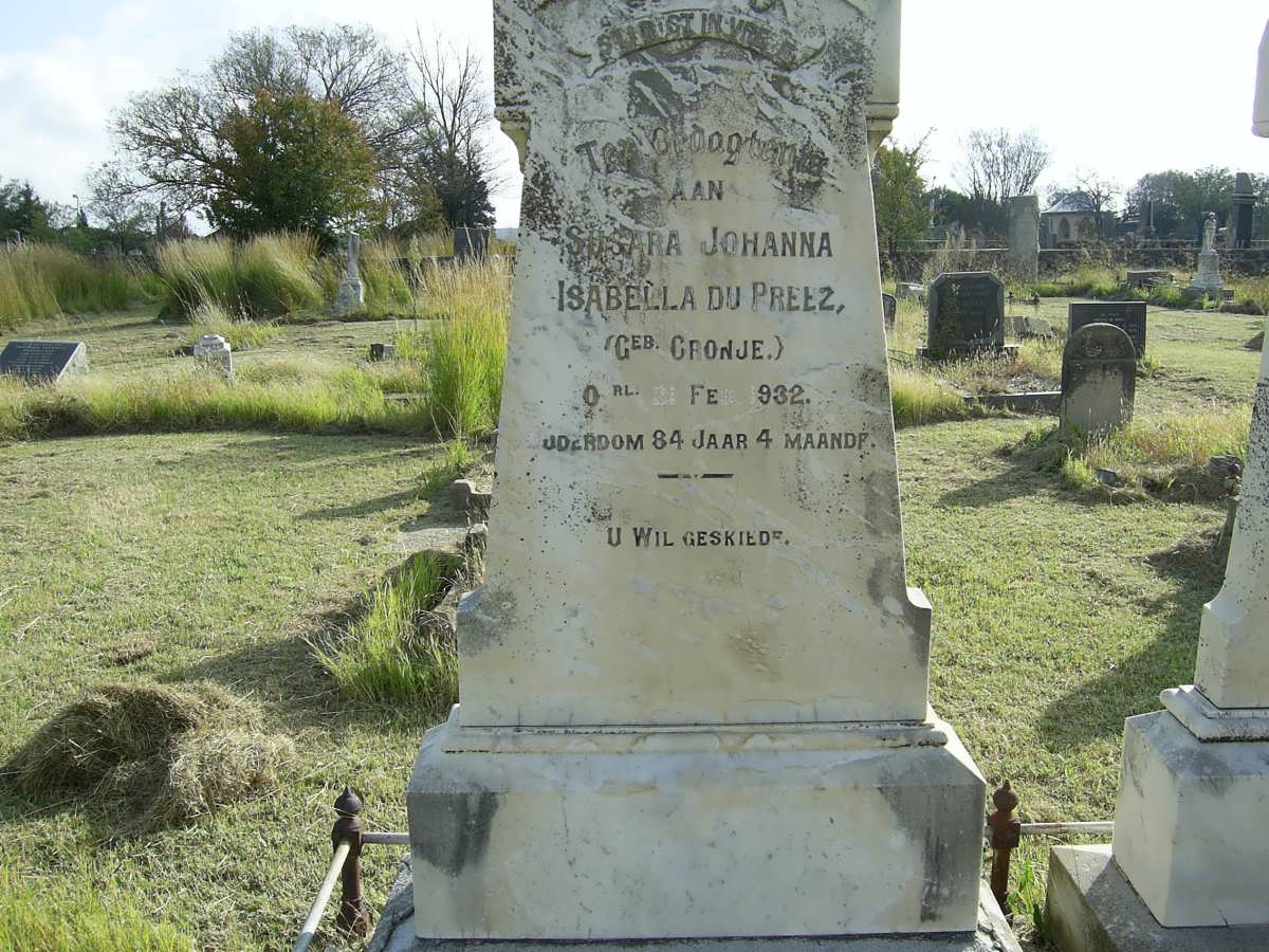 PREEZ Susara Johanna Isabella, du nee CRONJE -1932