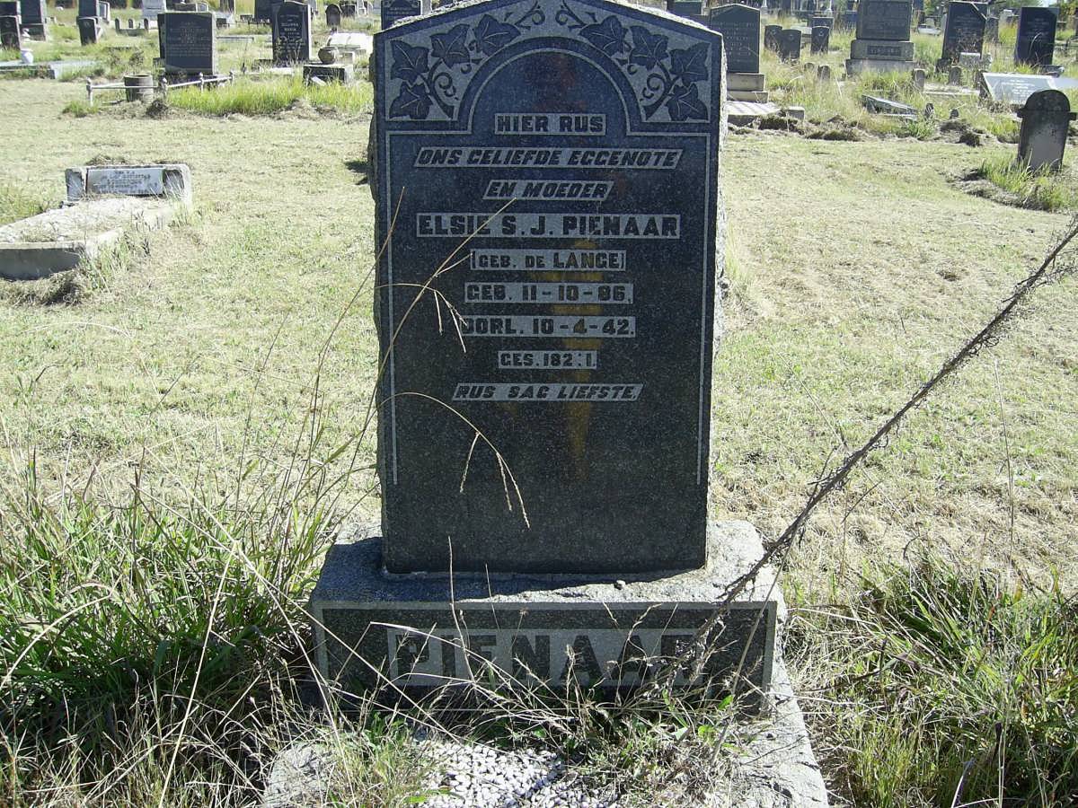 PIENAAR Elsie S.J. nee DE LANGE 1886-1942