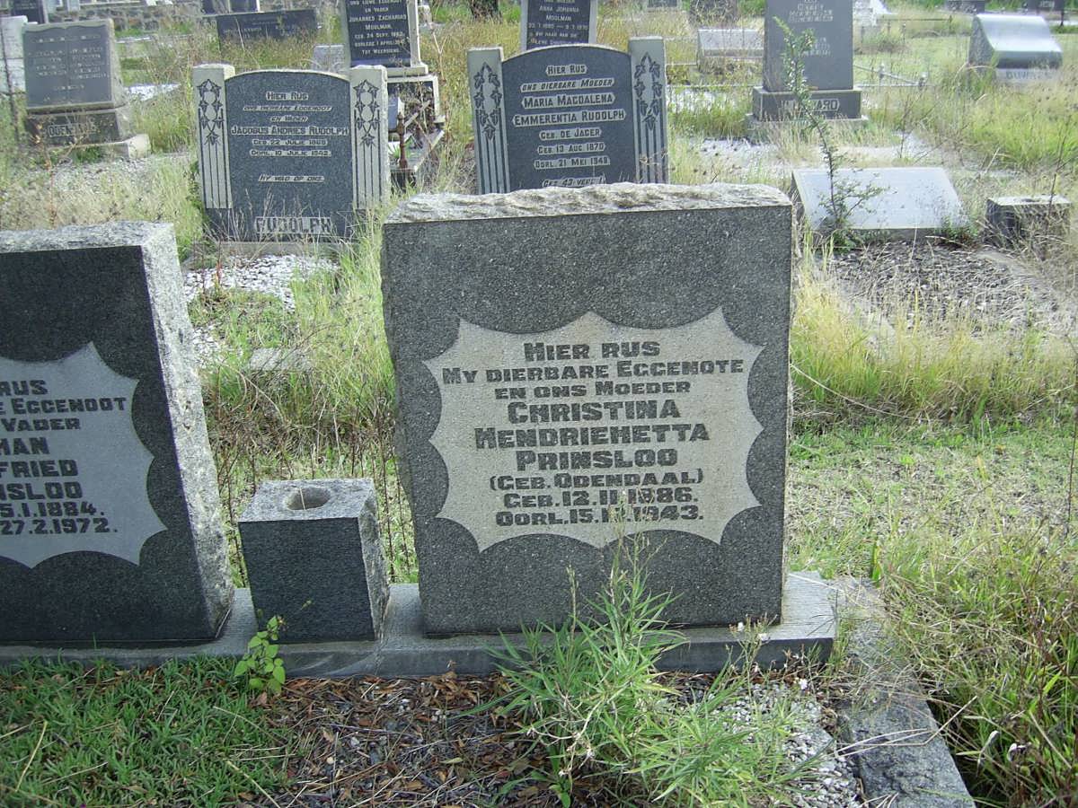 PRINSLOO Christina Hendriehetta nee ODENDAAL 1886-1943