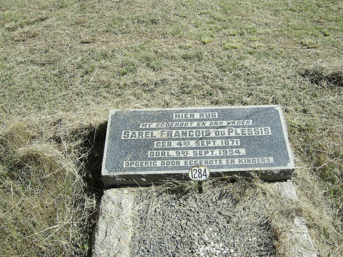 PLESSIS Sarel Francois, du 1871-1934