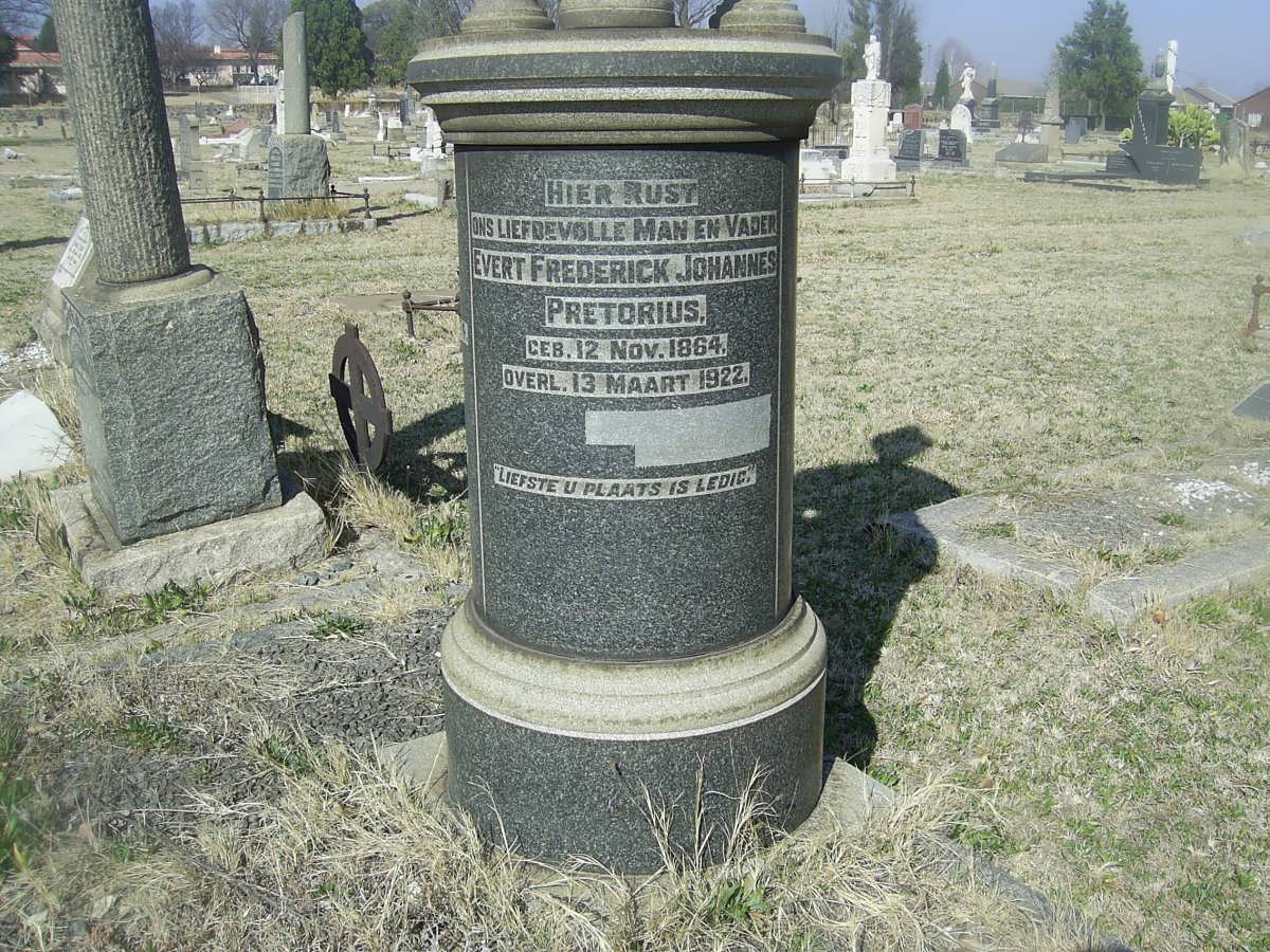 PRETORIUS Evert Frederick Johannes 1864-1922