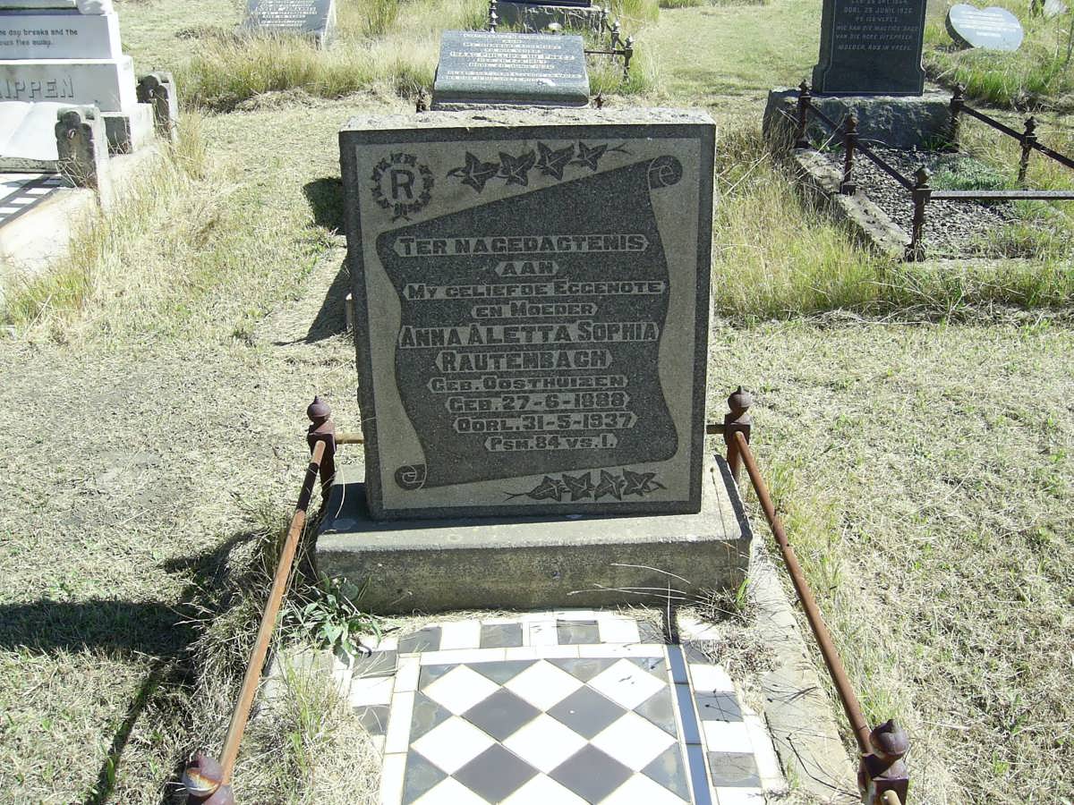 RAUTENBACH Anna Aletta Sophia nee OOSTHUIZEN 1888-1937