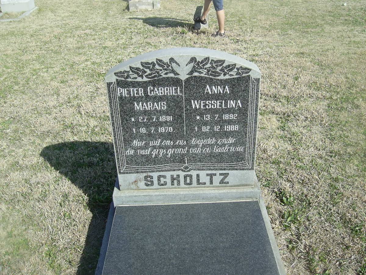 SCHOLTZ Pieter Gabriel Marias 1881-1970 &amp; Anna Wesselina 1892-1988