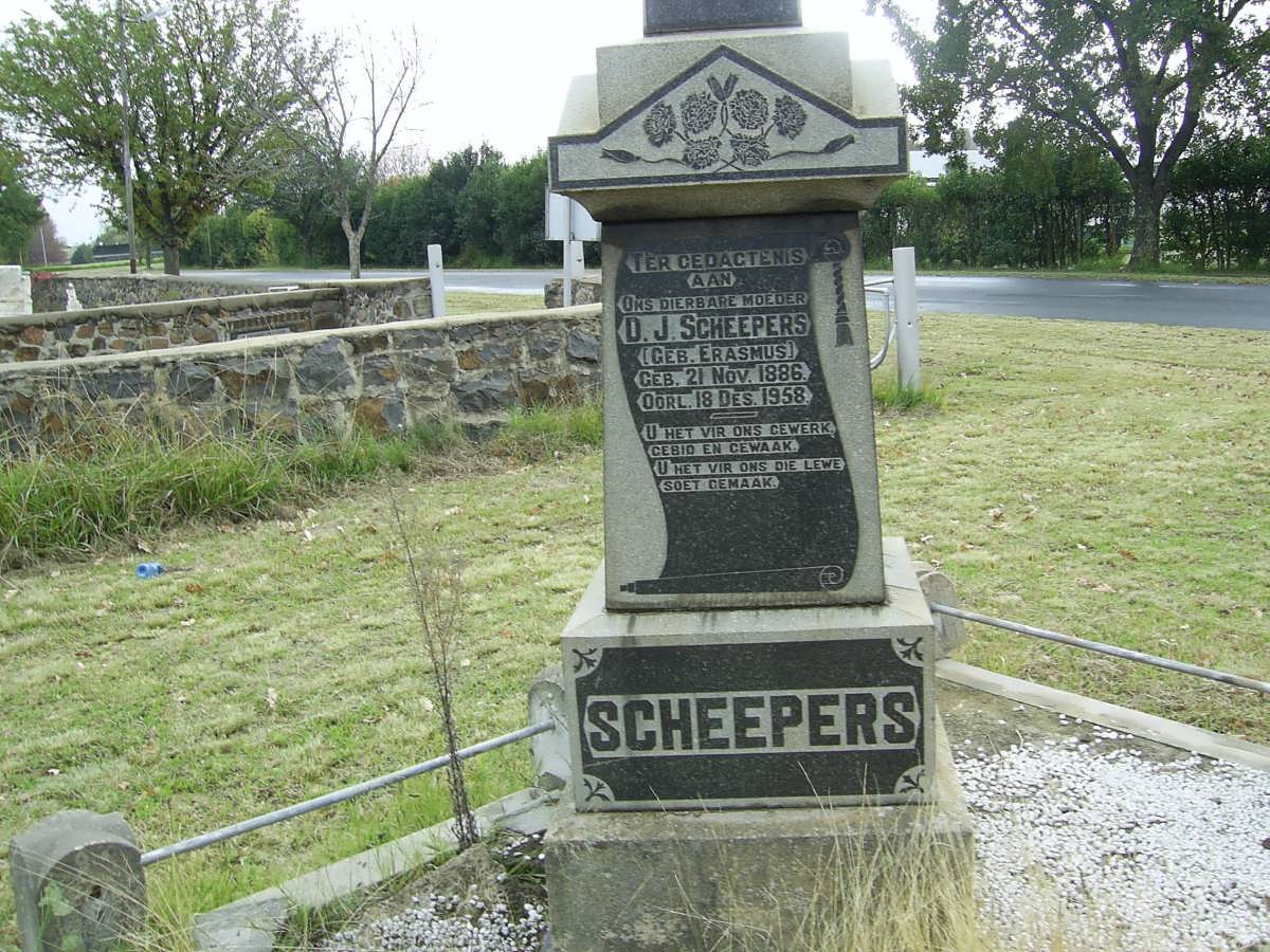 SCHEEPERS D.J. nee ERASMUS 1886-1958