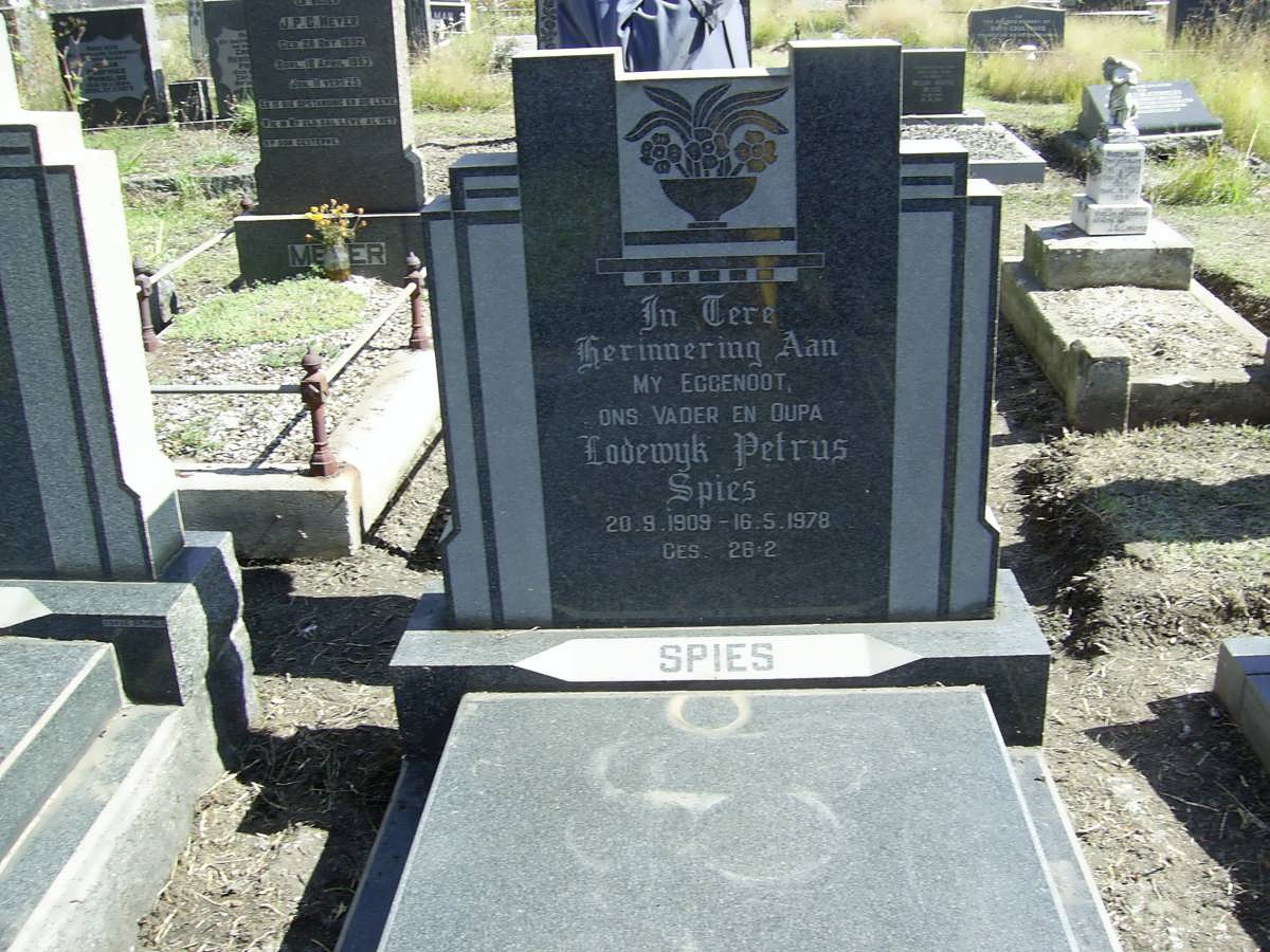 SPIES Lodewyk Petrus 1909-1978
