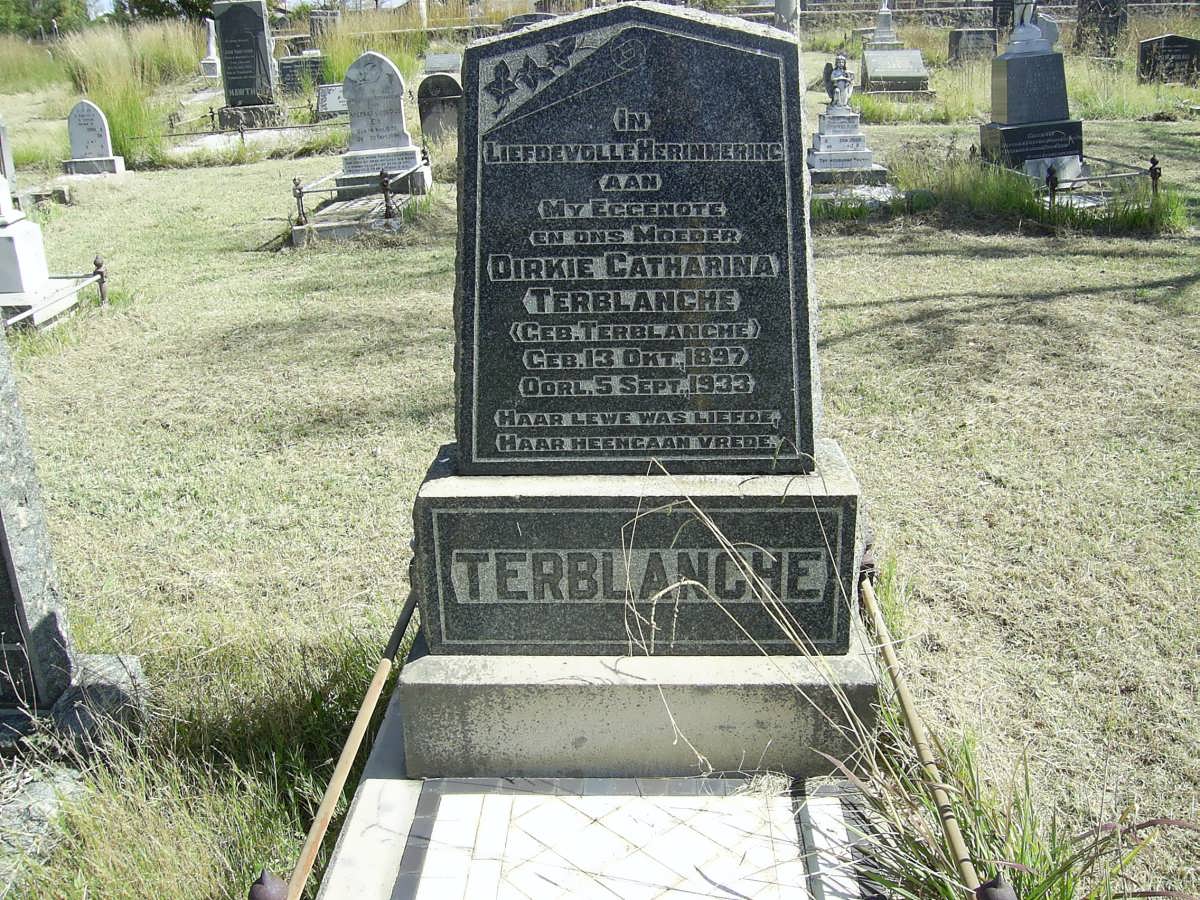 TERBLANCHE Dirkie Catharina nee TERBLANCHE 1897-1933