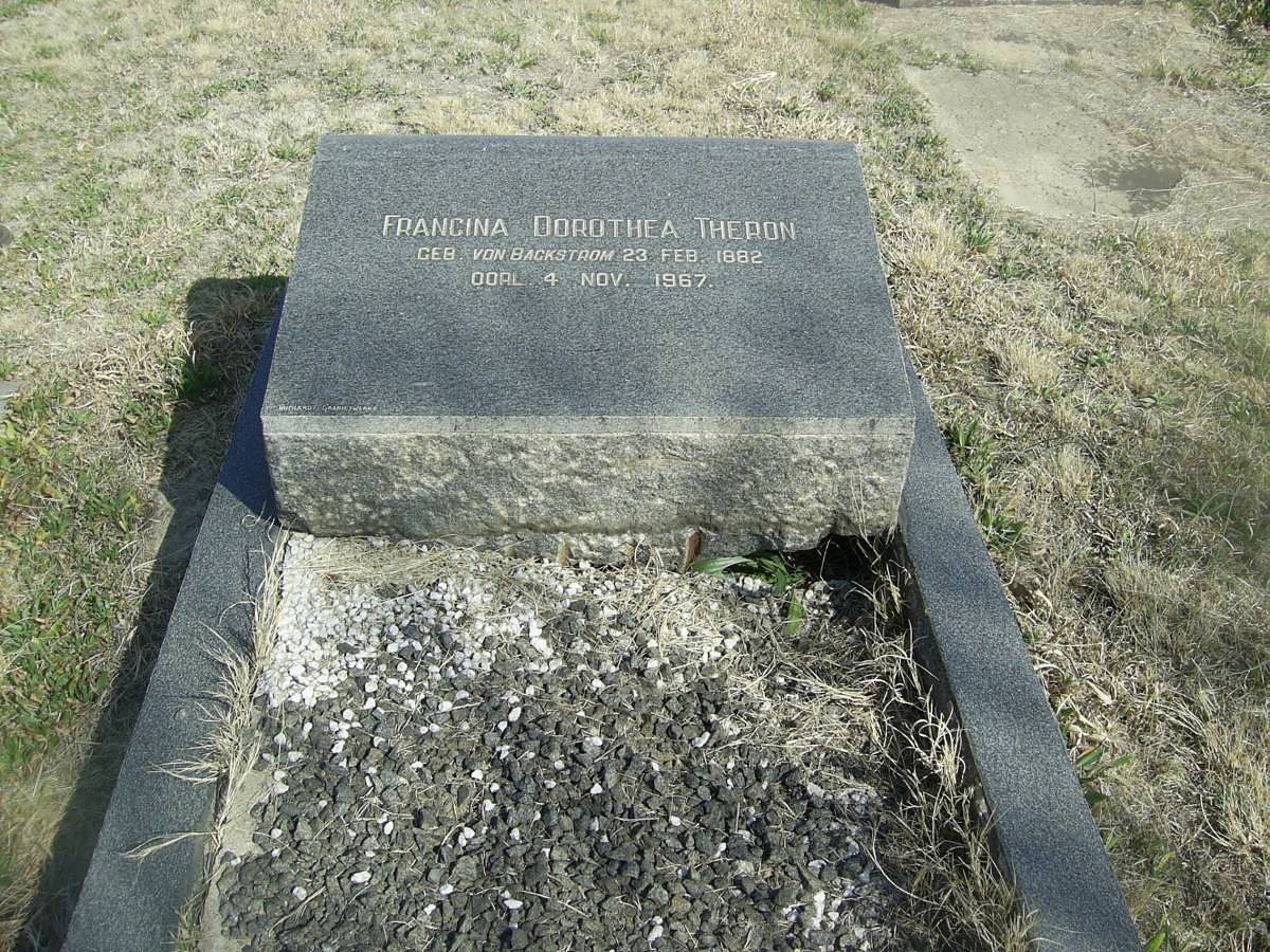 THERON Francina Dorothea nee VON BACKSTROM 1882-1967