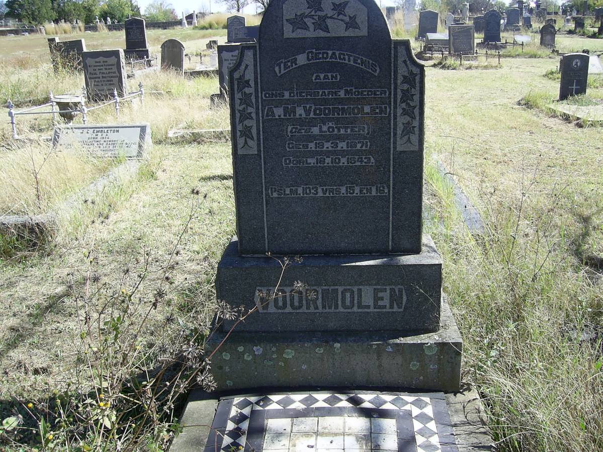VOORMOLEN A.M. nee LOTTER 1871-1943
