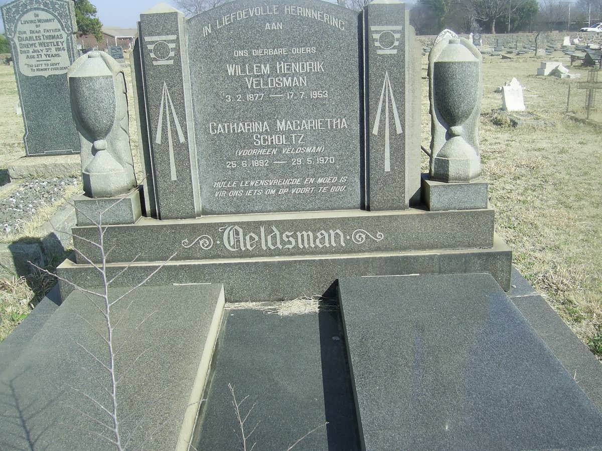 VELDSMAN Willem Hendrik 1877-1953 :: SCHOLTZ Catharina Magrietha nee VELDSMAN 1892-1970