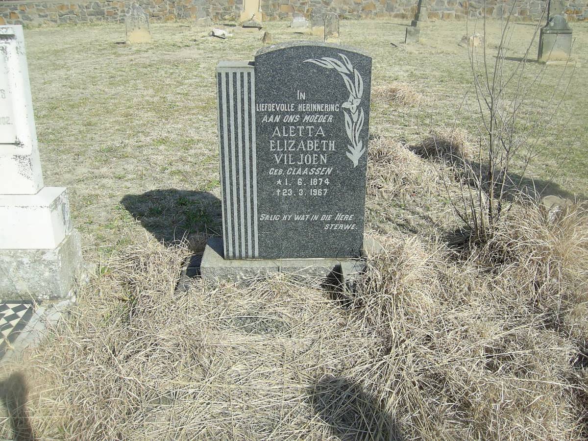VILJOEN Aletta Elizabeth nee CLAASSEN 1874-1967