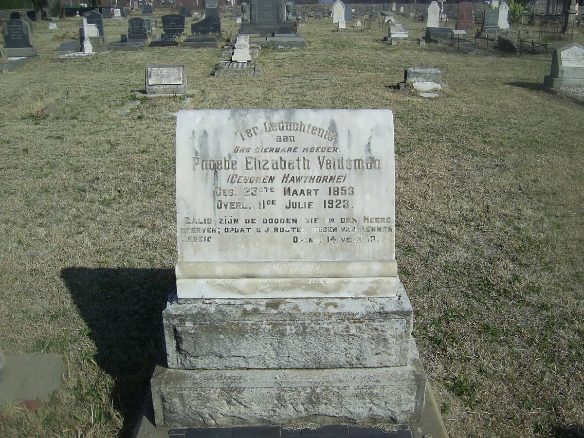 VELDSMAN Phoebe Elizabeth nee HAWTHORNE 1853-1923