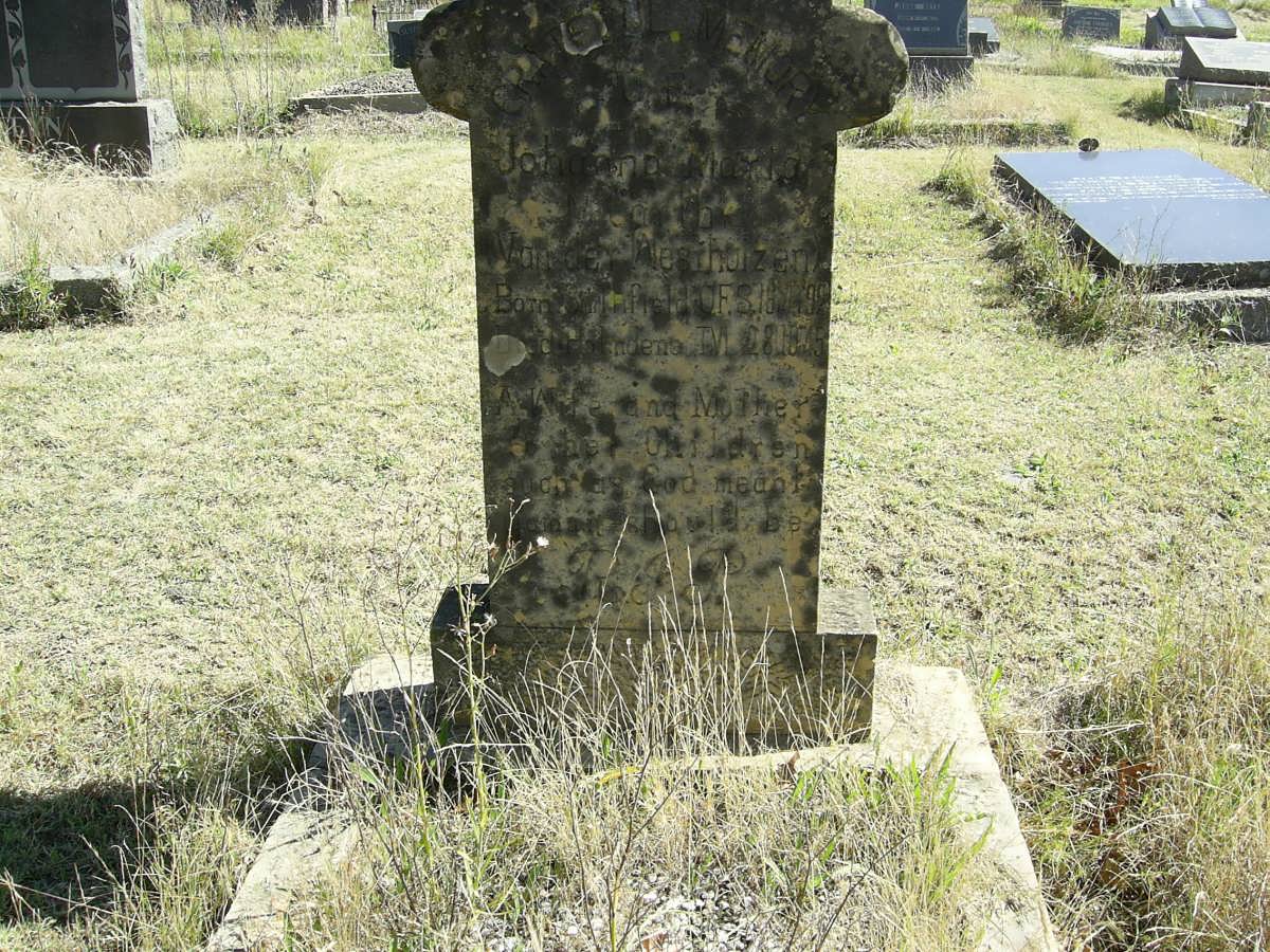WESTHUIZEN Johanna Maria, van der
