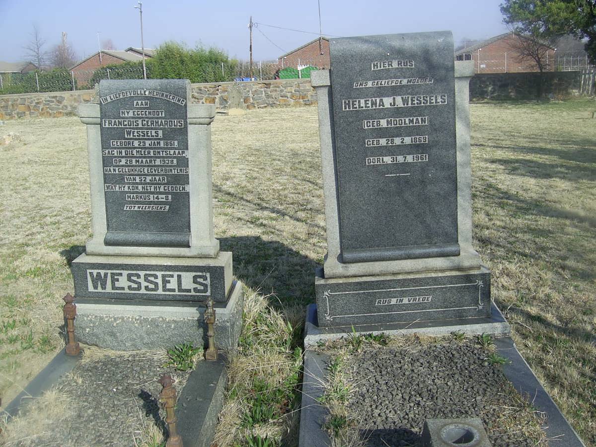 WESSELS Francois Gerhardus 1851-1938 &amp; Helena J.  MOOLMAN 1869-1961