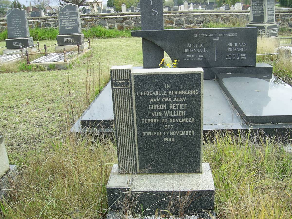 WILLICH Gideon Retief, von 1937-1940