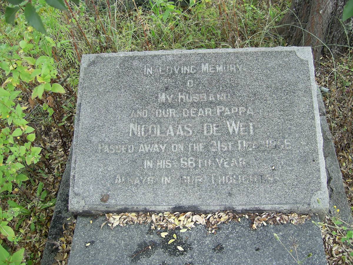 WET Nicolaas, de -19?6