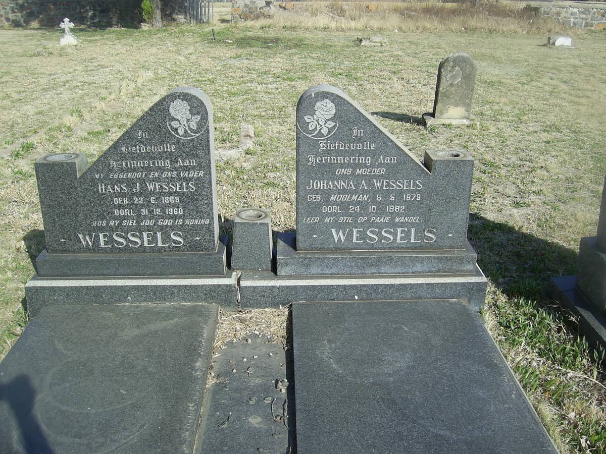 WESSELS Hans J. 1869-1960 &amp; Johanna A. MOOLMAN 1879-1962